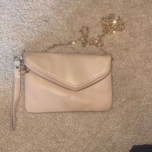 Beige cross body/clutch.